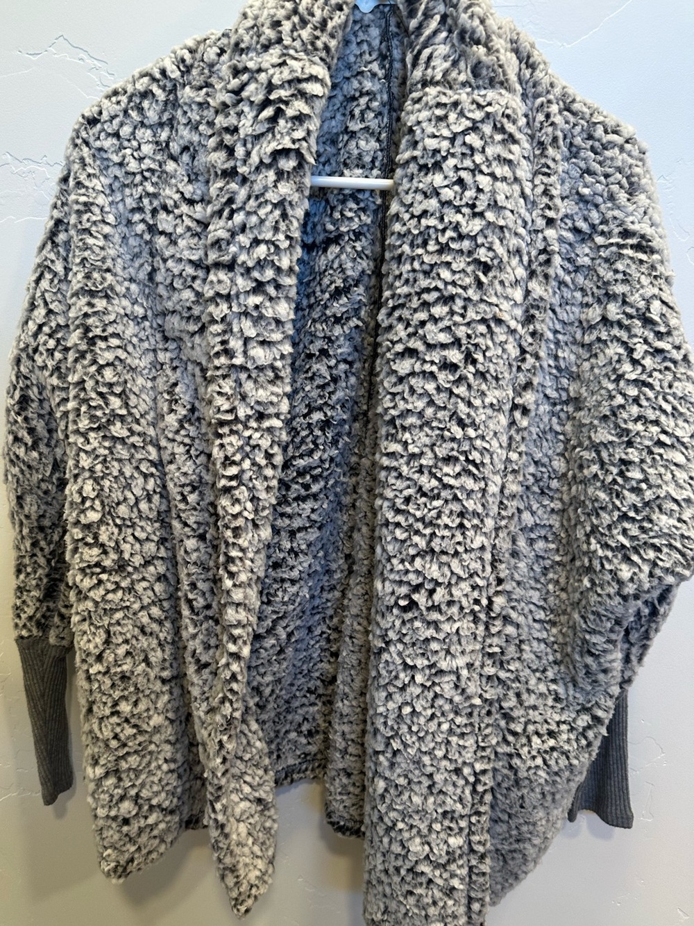 Express Gray Plush Open-Front Women's Cardigan